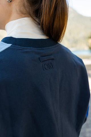 Point crop colorblock sweatshirt