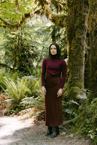 Point knit wrap turtleneck