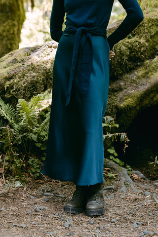 Point knit wrap turtleneck