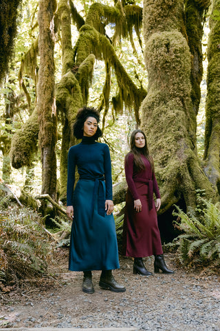 Point knit wrap turtleneck