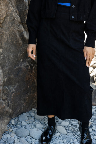 Point cord straight skirt