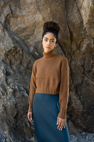 point crop turtleneck pullover