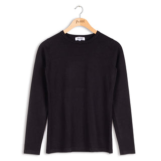 Point knit crew