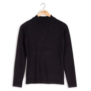 Point knit mock neck