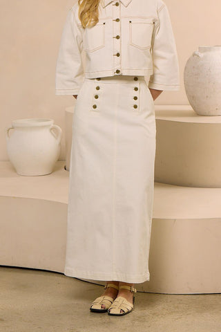 hd button sailor skirt