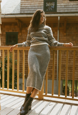 KM stripe stitch skirt