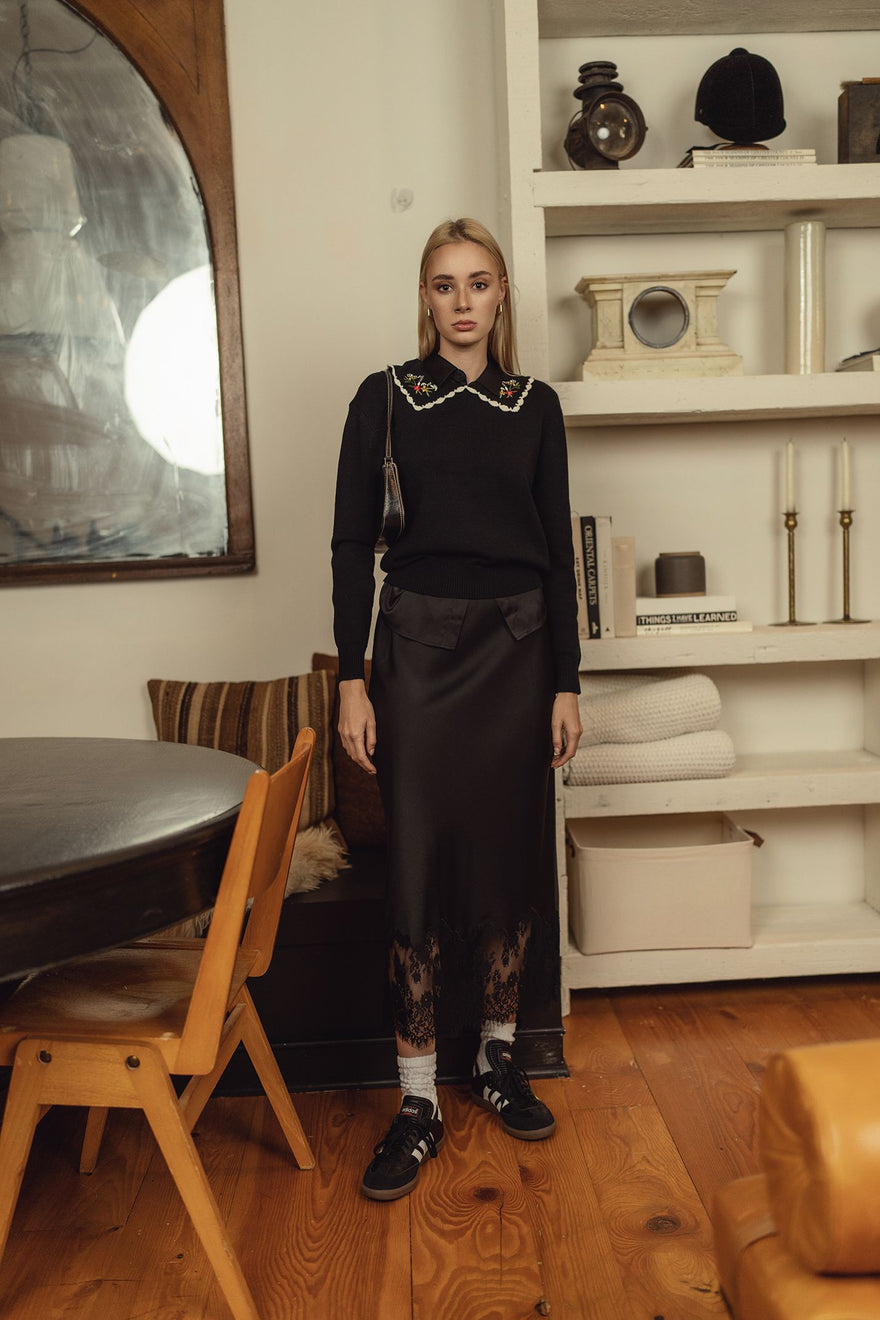 OFD skirt with lace border