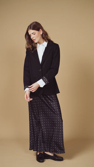 point relaxed knit blazer