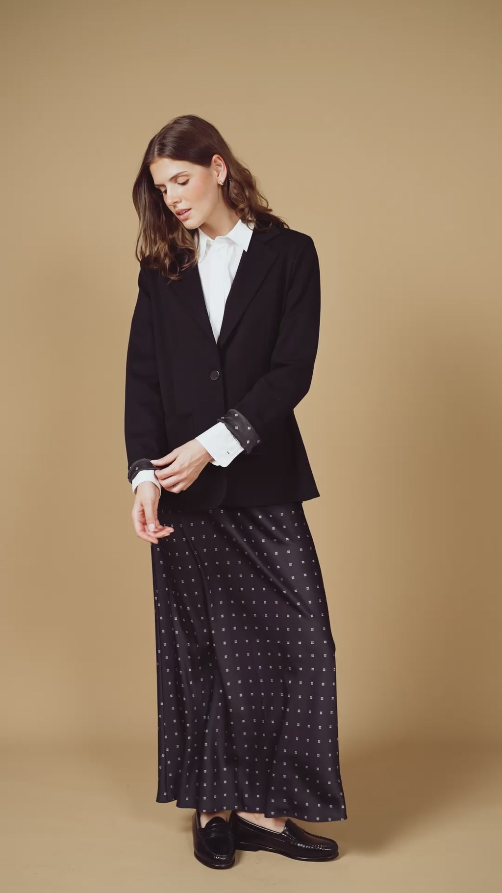 point relaxed knit blazer