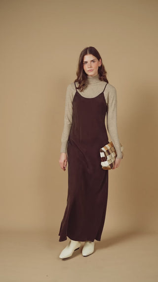 point brushed straight dress