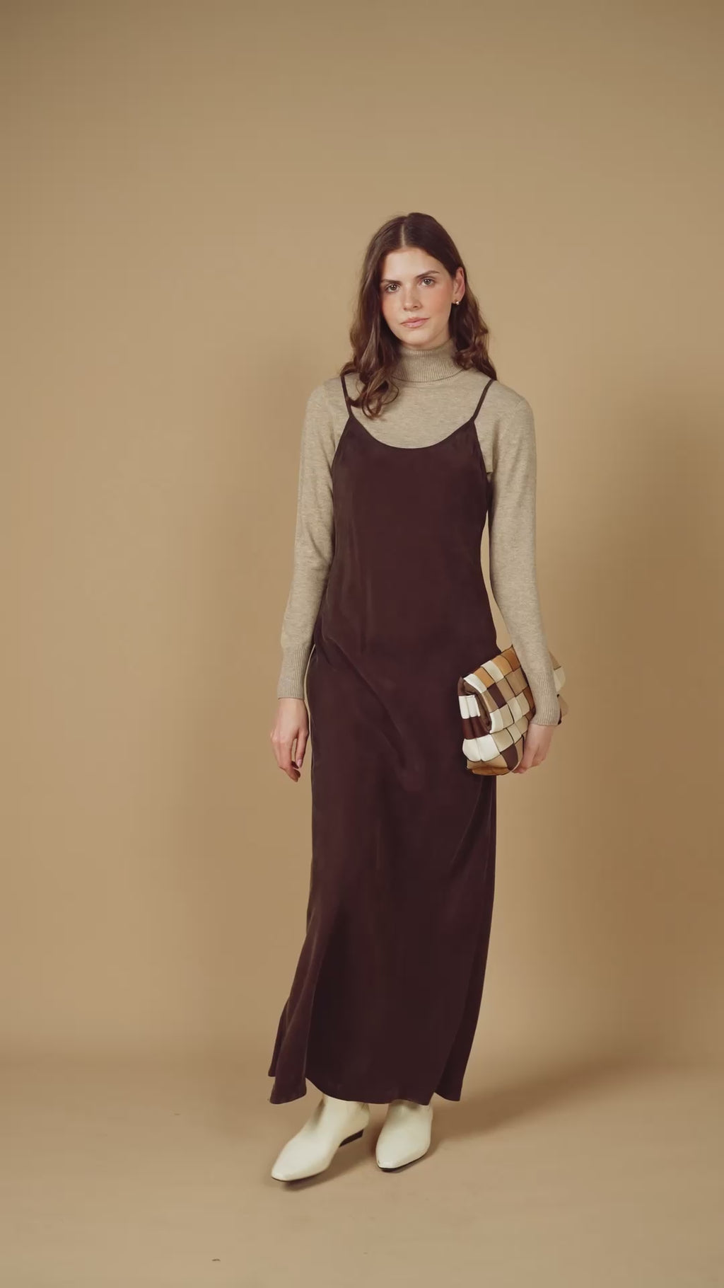 point brushed straight dress