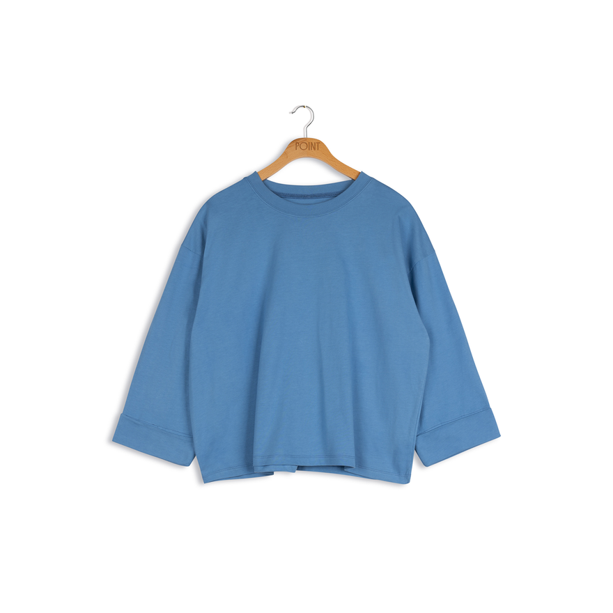 point roll cuff crop tee