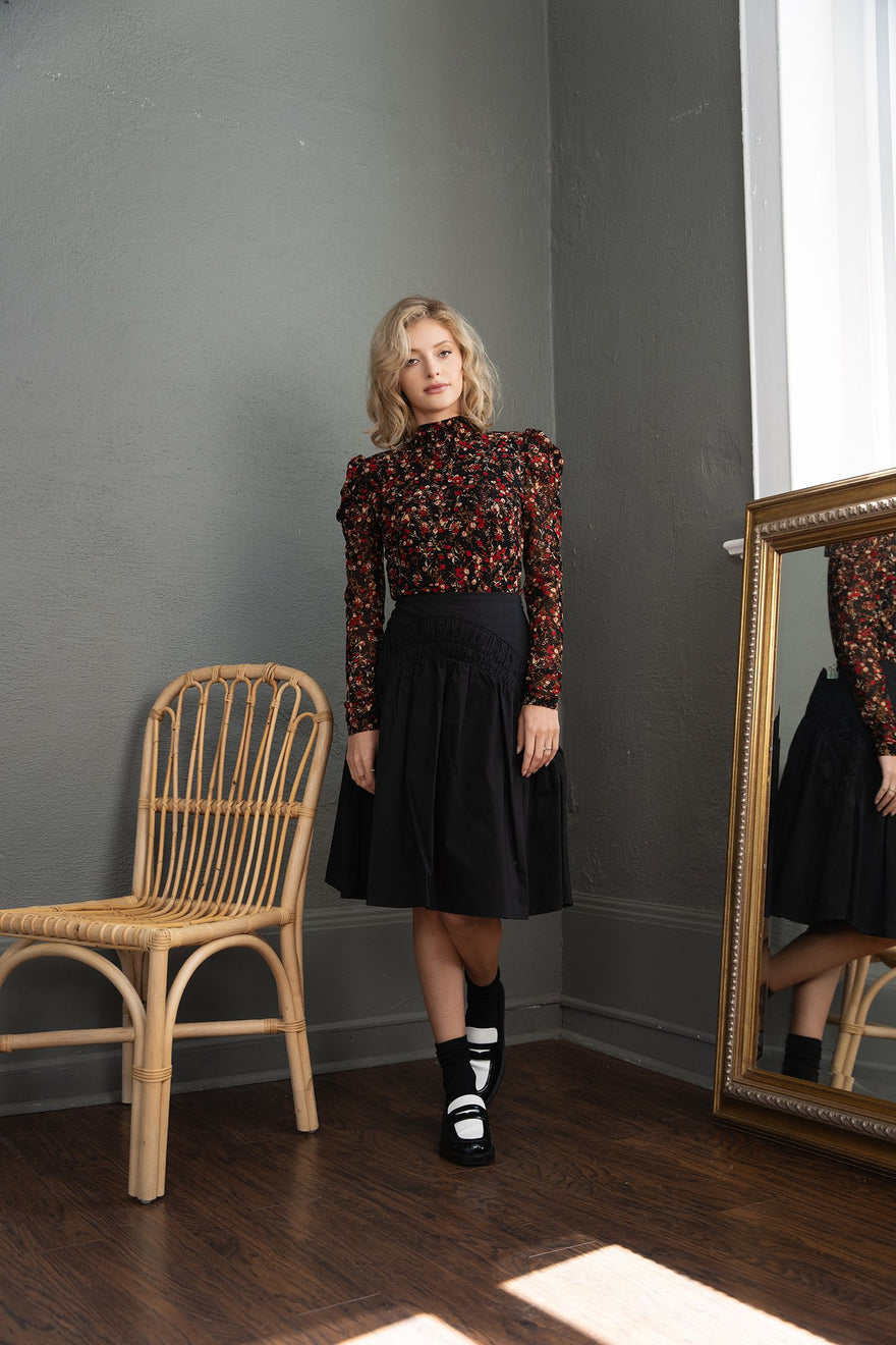 Element a-line skirt w/ inlet gathers
