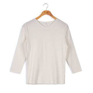 point 3/4 v-neck top